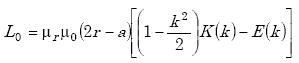 one circular loop inductance formula