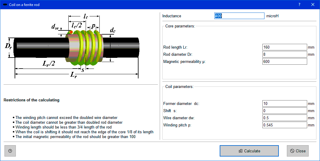 Coil64 ferrite rod