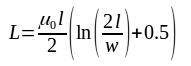 Microstrip line inductance, formula
