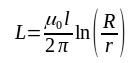 Coaxial line inductance, formula