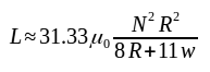 Flat coil inductance, formula