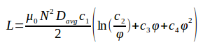 PCB inductor current sheet formula