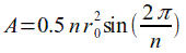 Cross-sectional area of the polygon
