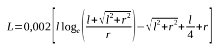 straight wire self-inductance formula